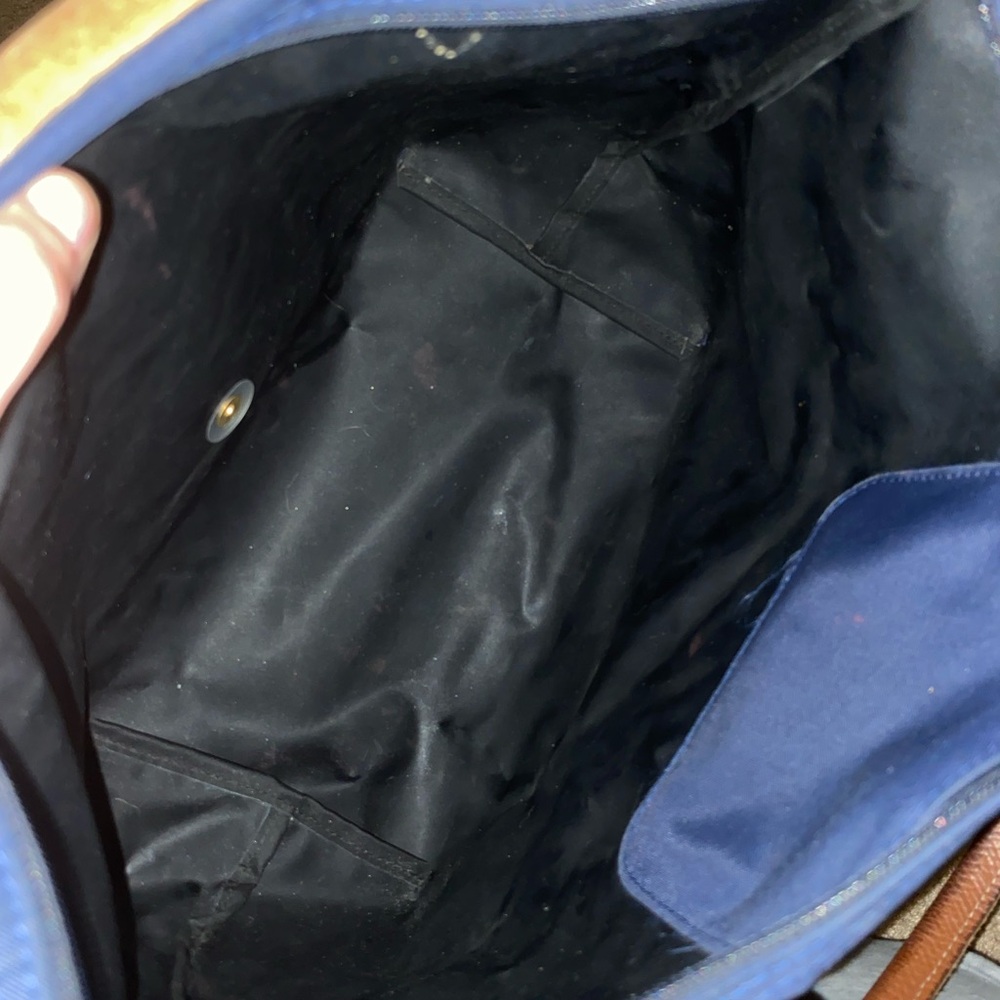 Longchamp Navy and Brown Le Pliage Tote size small - Picture 8 of 10